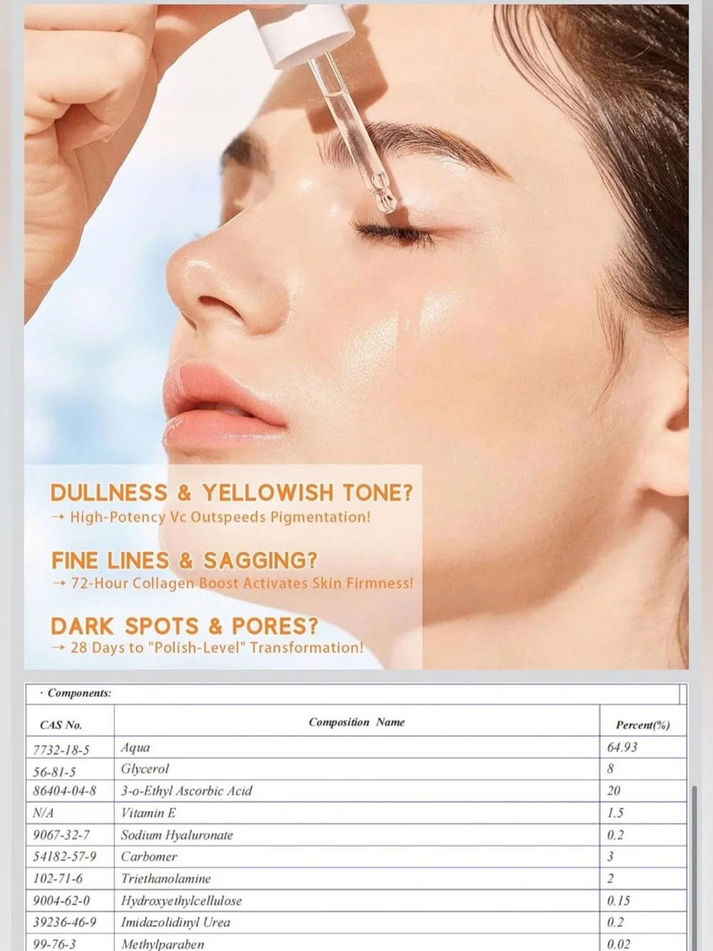 Vitamin C Facial Serum with Hyaluronic Acid - Orange